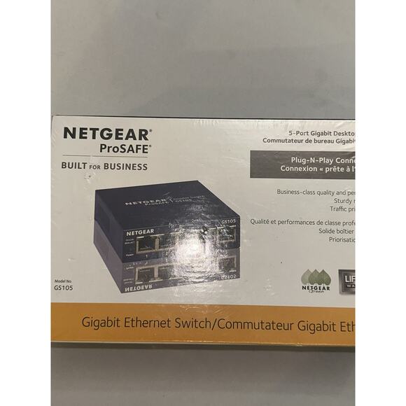 NETGEAR 5 Port Gigabit Smart Switch, Business GS105E New Factory Sealed